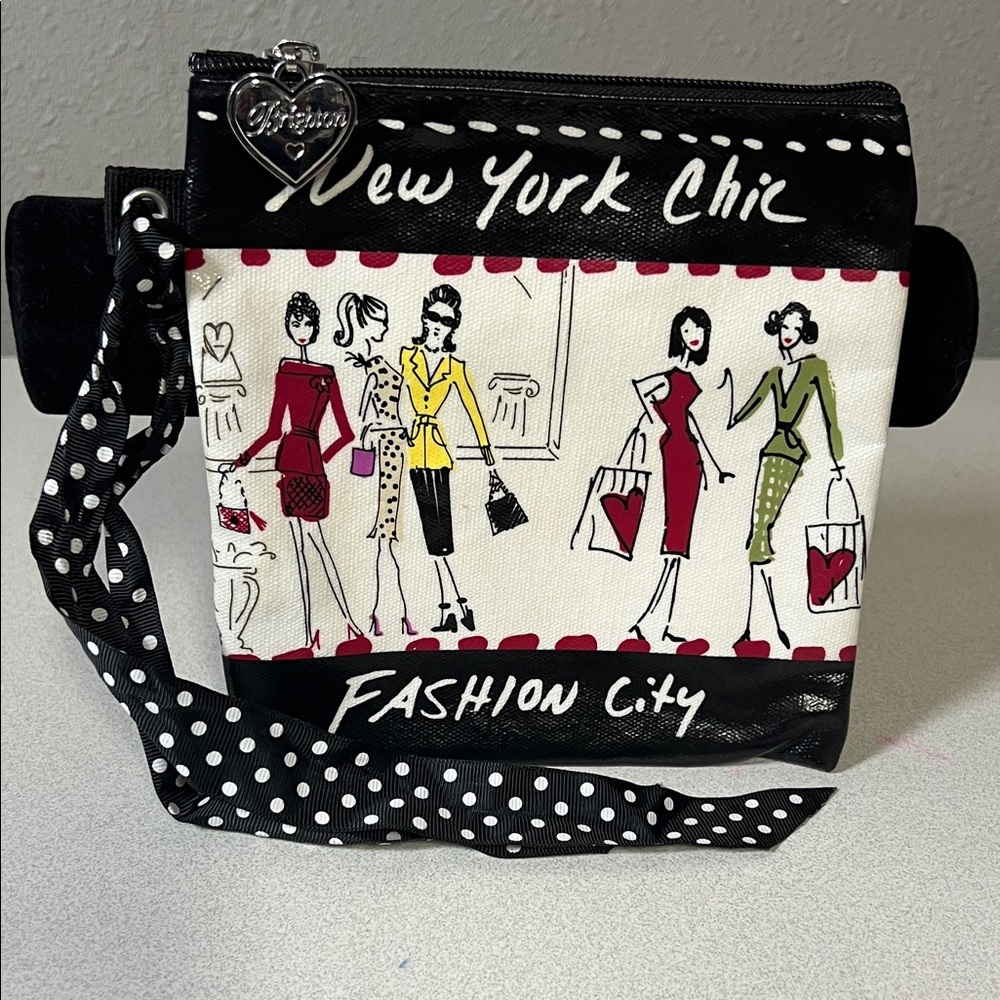 Brighton Black and White Fashion City Clutch